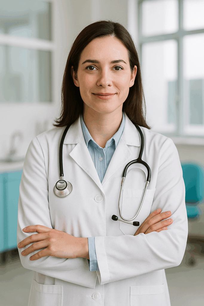 Doctora en consulta médica