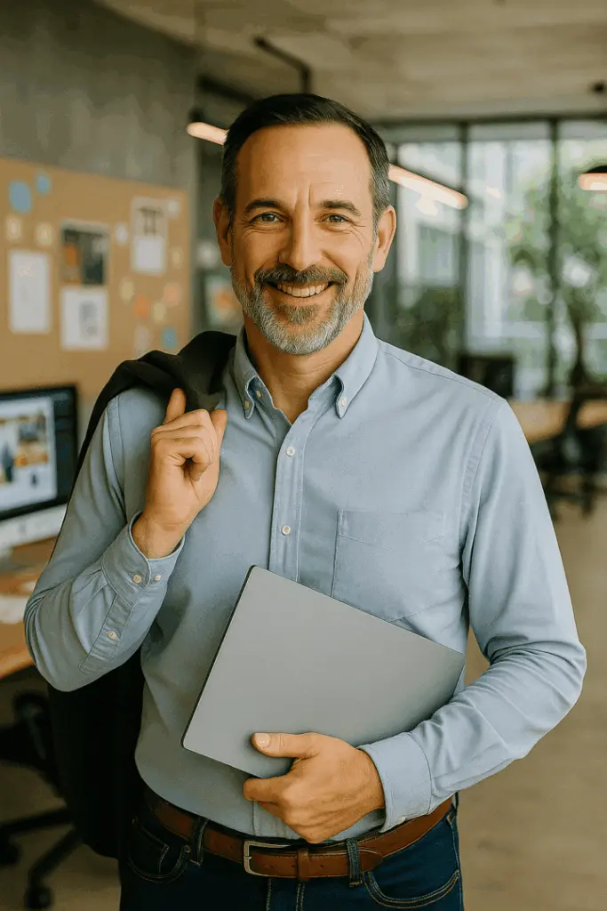 Hombre de negocios en oficina moderna