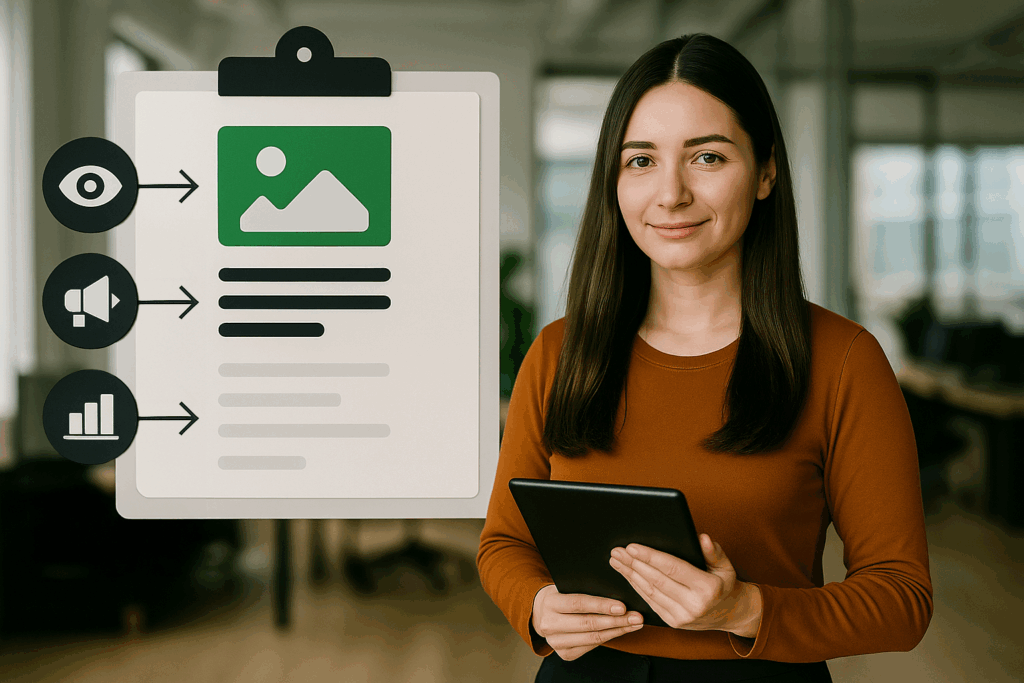 Mujer en oficina con tablet